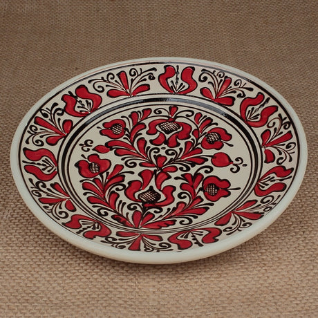 Farfurie din Ceramica, Pictata Manual, 20 cm, produs ornamental, servire, bucatarie