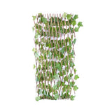 Gard artificial Iedera verde, Extensibil, Panou flexibil din nuiele, cu frunze verzi din material sintetic, 120x30 cm