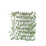 Gard artificial Iedera verde, Extensibil, Panou flexibil din nuiele, cu frunze verzi din material sintetic, 120x30 cm