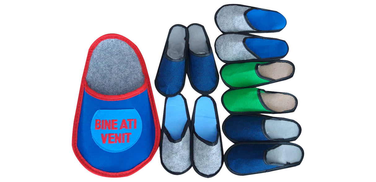 Set 5 perechi papuci de casa, Pasla, 29x52x7 cm