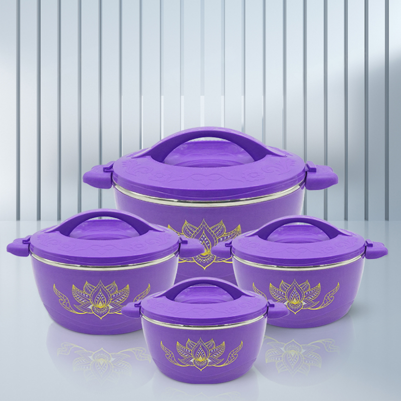 Set 4 caserole Termice, Plastic si Inox, 1L,2L,4L,6L