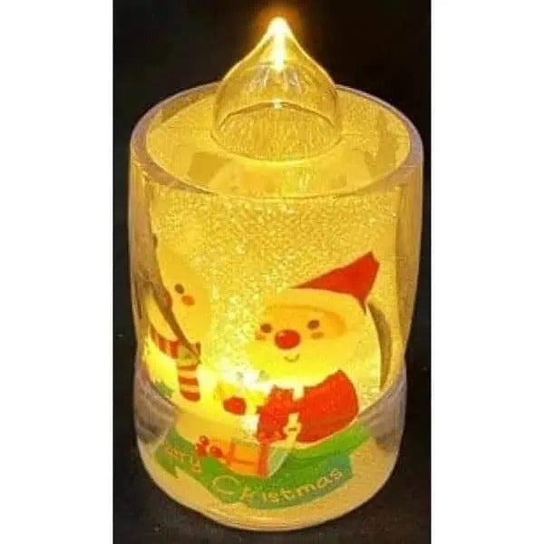 Set 4 Lumanari cu baterii , Model Craciun , 8 cm