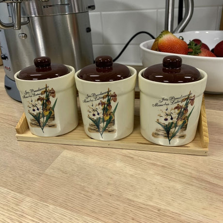 Set 3 Recipiente Condimente, Ceramica, 34x14 cm