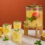 Borcan cu Robinet si Suport pentru  Limonada , Sticla+Bambus