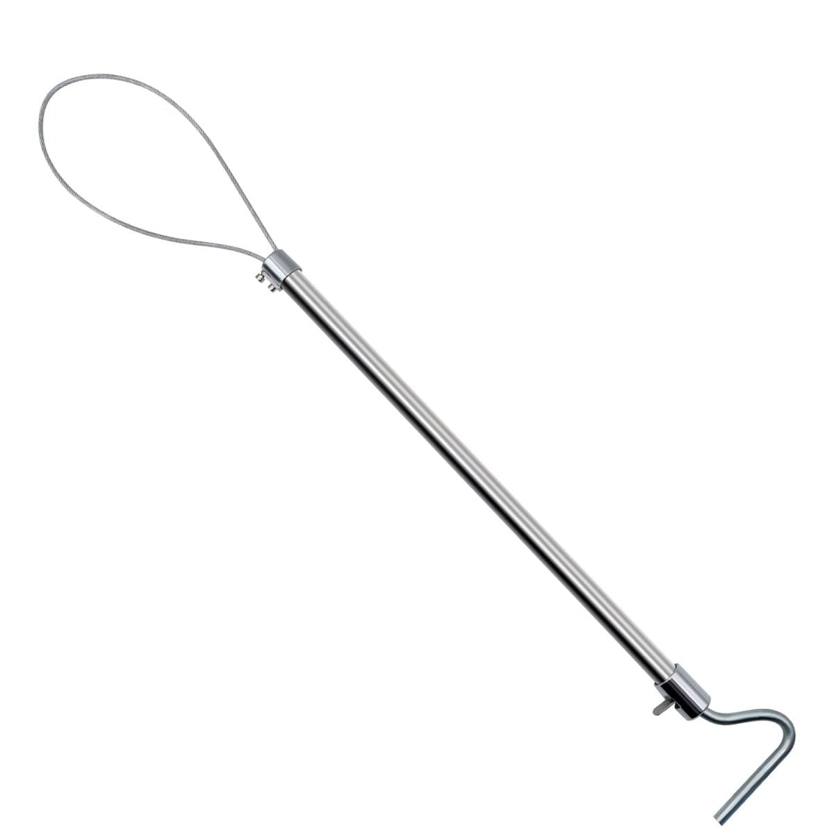 Tija metalica cu lasou autoblocant pentru prins porcul, 60 cm, otel inox