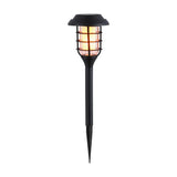 Lampa solara cu led, cu lumina calda, pentru gradina, negru, 33 cm