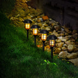 Lampa solara cu led, cu lumina calda, pentru gradina, negru, 33 cm