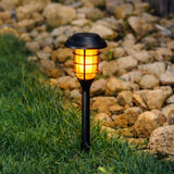 Lampa solara cu led, cu lumina calda, pentru gradina, negru, 33 cm