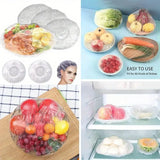 Set 200 Pungi elastice Tip Capac de unica folosita pentru acoperit alimente,reutilizabile si flexibile