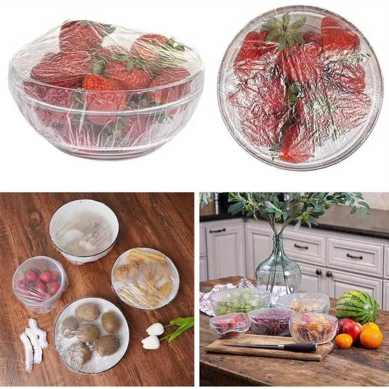 Set 200 Pungi elastice Tip Capac de unica folosita pentru acoperit alimente,reutilizabile si flexibile