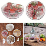Set 200 Pungi elastice Tip Capac de unica folosita pentru acoperit alimente,reutilizabile si flexibile