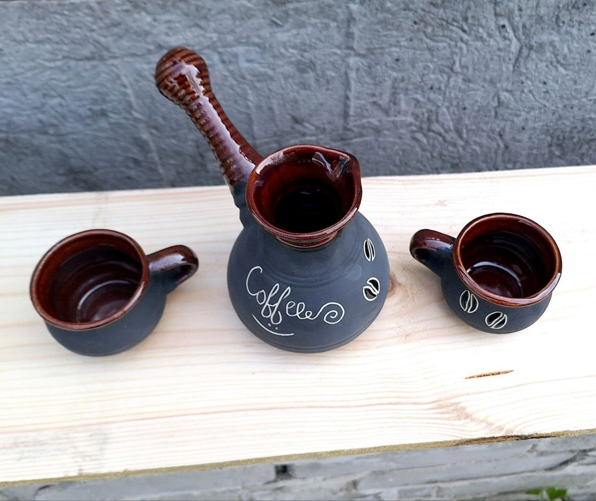 Set Turka pentru cafea Turceasca, 300 ml ,2 cescute 100 ml