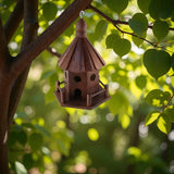 Casuta din lemn pentru pasari, Maro, Hexagonala