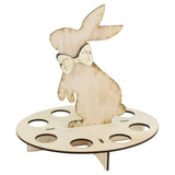Suport de Paste, Iepuras din lemn pentru 8 oua, 26×25 CM