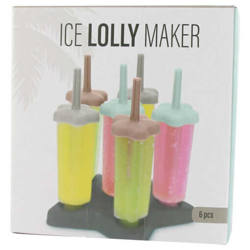 Set 6 forme pentru inghetata colorate,plastic,16cm