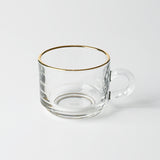 Set 2 cani 260 ml, sticla , Margine Aurie