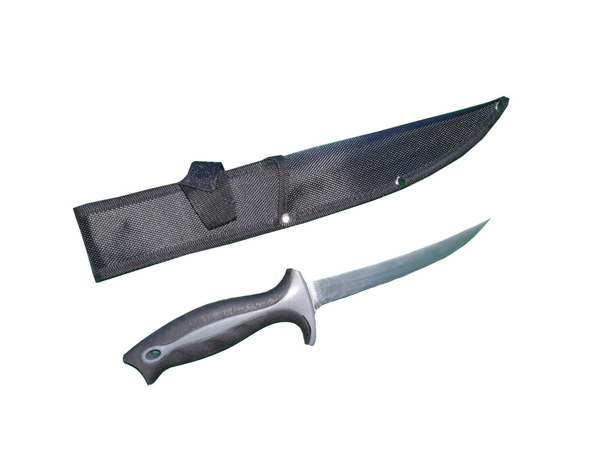 Cutit macelar Ringer cu teaca neagra, maner negru-gri, 30/ lama 18 cm