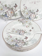 Set Tort, 8 piese, Ceramica, Model floral