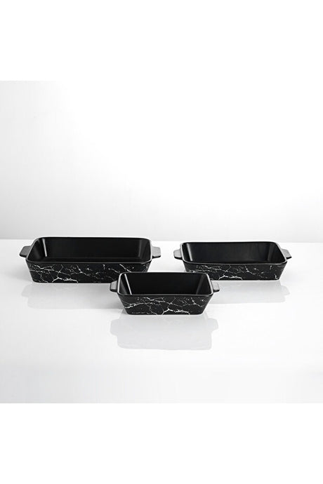 Set 3 Tavi pentru cuptor termorezistente Marmotate , Portelan