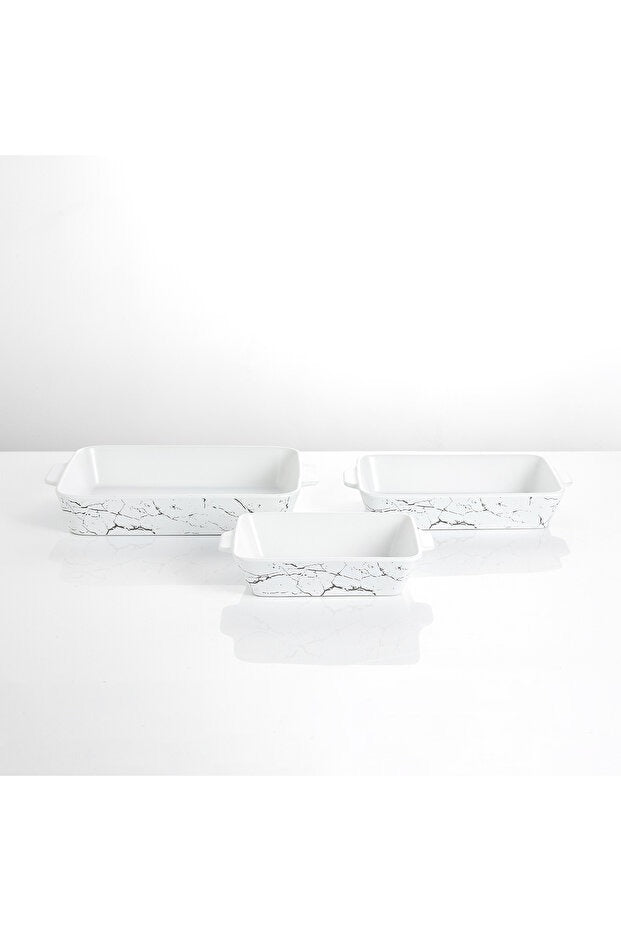 Set 3 Tavi pentru cuptor termorezistente Marmotate , Portelan