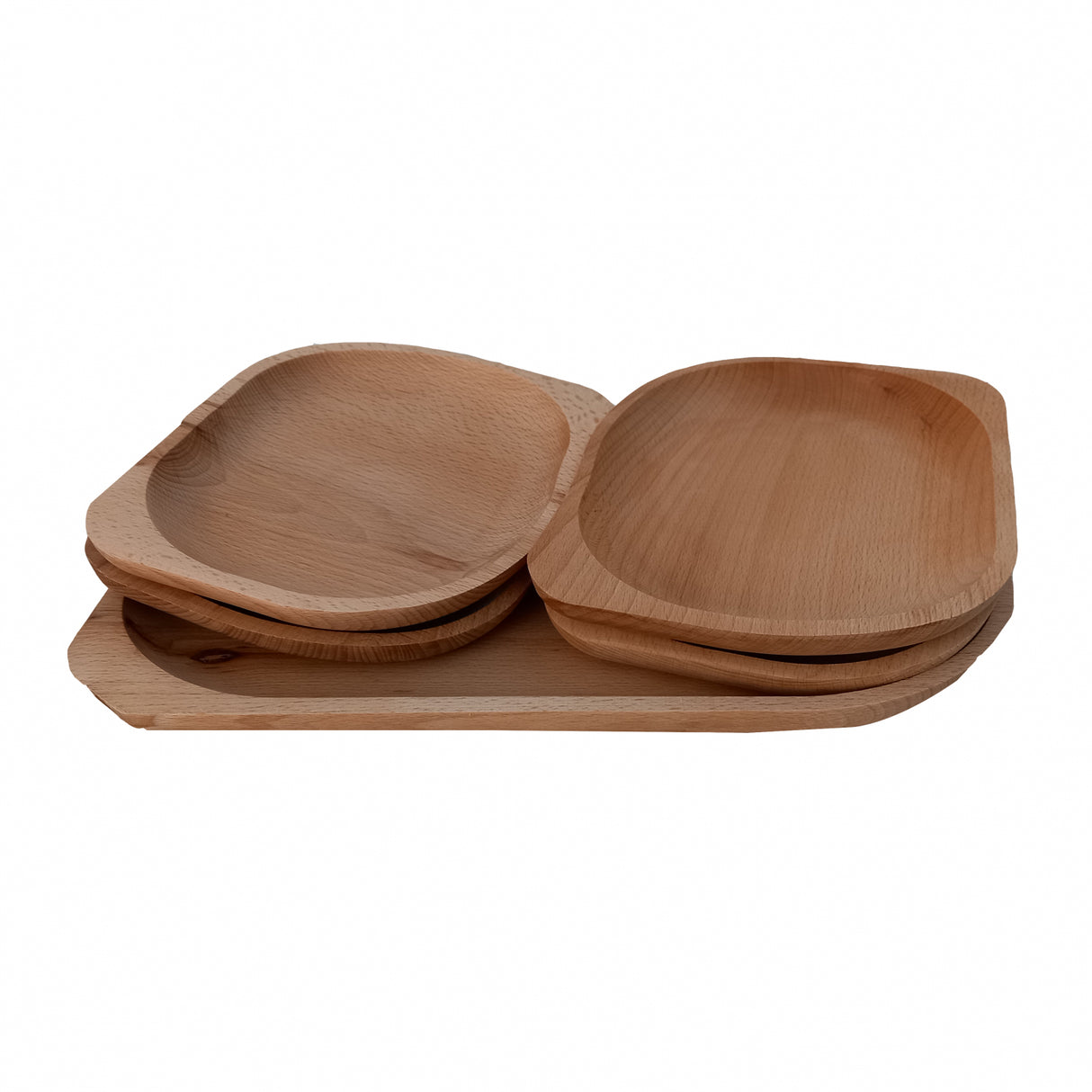 Set 5 platouri din Lemn de Fag, 43x23cm/23x20 cm