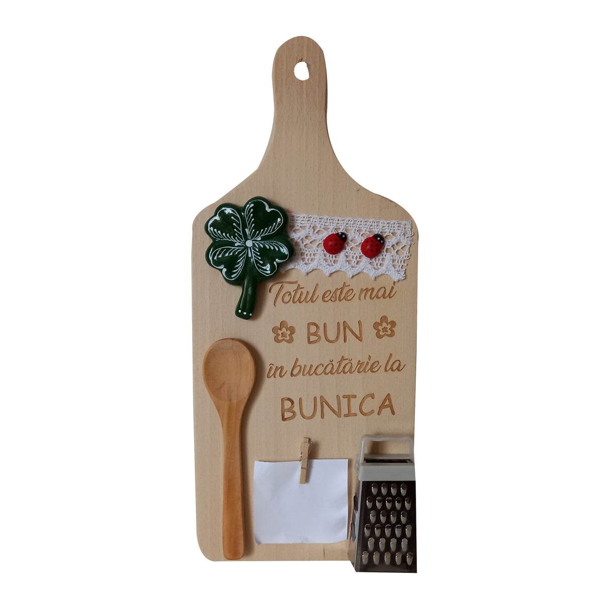 Tocator din lemn personalizat, Bunica, 31x13 cm