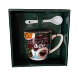 Set cana cu lingurita, Ceramica, Coffe, Verde100 ml