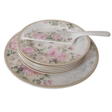 Set Tort, 8 piese, Ceramica, Model floral