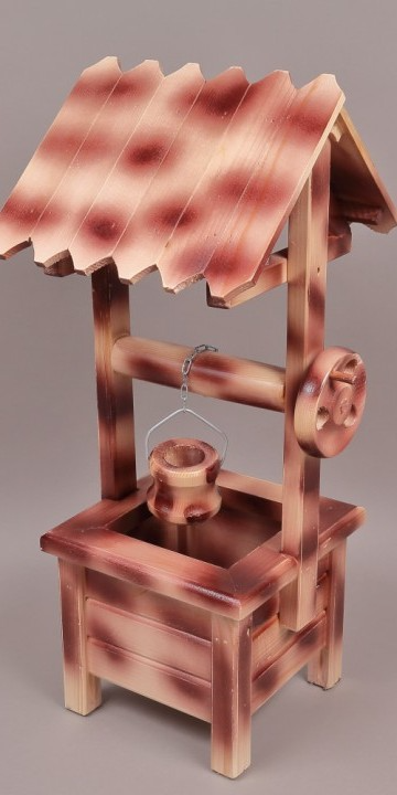 Decoratiune Rustica pentru Gradina, Fantana, Lemn, 65x27x24 cm