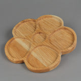 Platou servire compartimentat din lemn model Inima /Floare , 25 cm