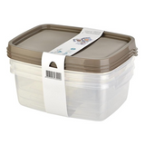 Set 3 cutii alimente, plastic ,1.2 l