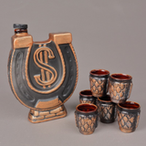 Set pentru servirea bauturilor Euro/Dolar ceramica 500ml, 6 pahare 40 ml