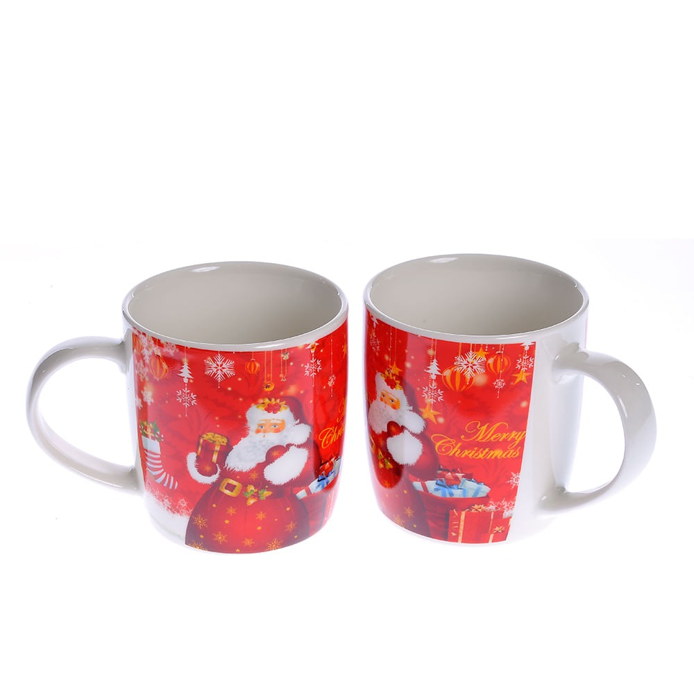 Set 2 Cani din Ceramica Merry Christmas 200 ml, cutie suport