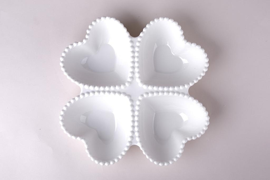 Platou compartimentat din Ceramica, Alb