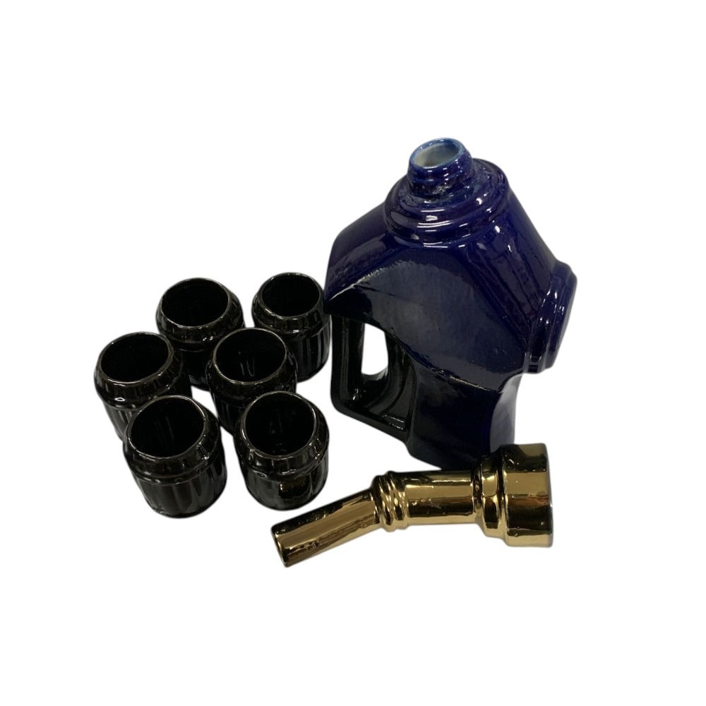 Set Bauturi, Model Pistol de Alimentare cu Duza Peco 650 ml, 6 pahare 50 ml, Ceramica