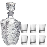 Set Bautura,Decantor 900 ml + 6 pahare 55 ml, sticla