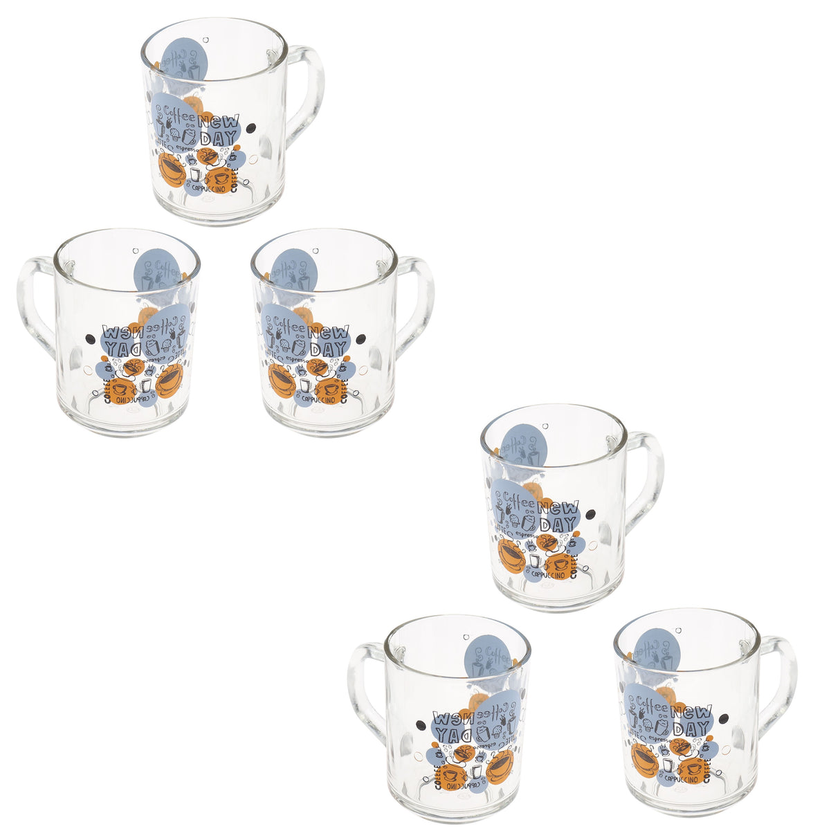 Set 6 cani sticla , diverse modele , 246 ml