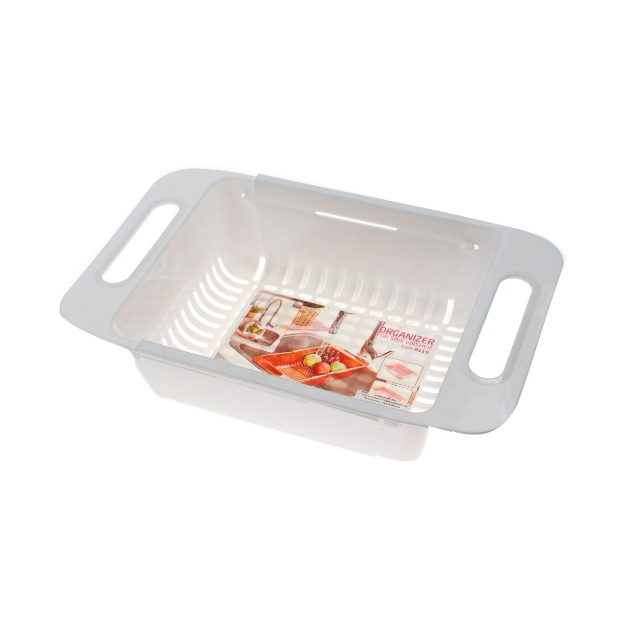Picurator pentru chiuveta, extensibil, plastic, alb, 31.5 x 20 x 8 cm
