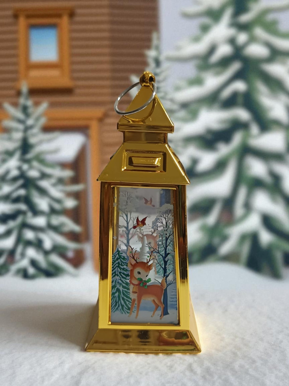 Decoratiune Tip Felinar Cu Baterii, 12 cm