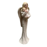 Figurina Rasina Ingeras Alb Mama cu Copilul,20 x 5 cm