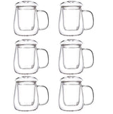 Set 6 Cani cu Infuzor pentru Ceai, Sticla Termorezistenta