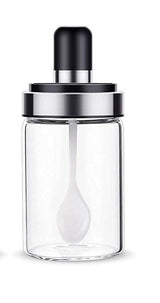Set Oliviera 600 ml si 3 recipiente condimente cu lingurite 200 ml, sticla + plastic