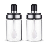 Set Oliviera 600 ml si 3 recipiente condimente cu lingurite 200 ml, sticla + plastic
