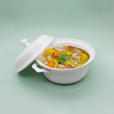 Bol pentru supa cu manere , Portelan , 2.5 L