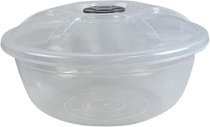 Vas rotund transparent cu capac,plastic,7/10.5 Litri