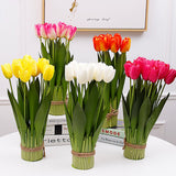 Buchet decorativ 9 Lalele artificiale,27 cm