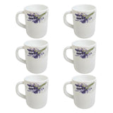 Set 6 Cani opal, model Floral Lavanda, 250 ml