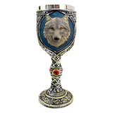 Pocal de Vin Medieval din Rasina si Inox , cu Pereti Dubli , 19x7 cm