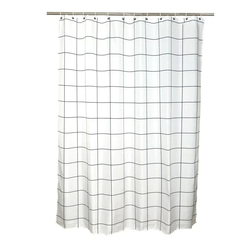 Perdea pentru dus sau cada, cu 12 inele incluse, fixare pe bare,Diverse Modele, 180 x 180 cm