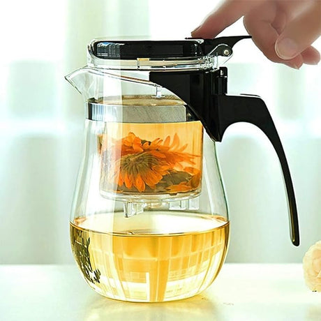 Infuzor ceai / cafea, sticla+fier+pvc, 950ml